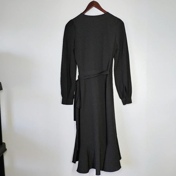 Yumi Kim Casanova Long Sleeve Wrap Dress Black Formal Cocktail Wedding Guest XS - Picture 5 of 15